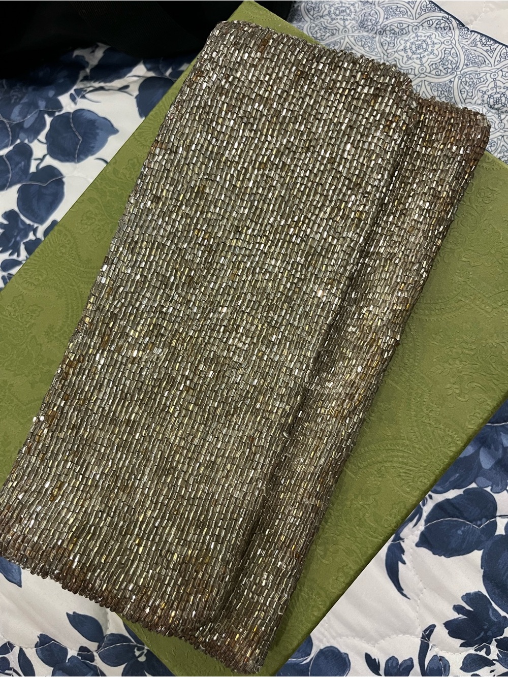 Beaded Gold Tube Clutch